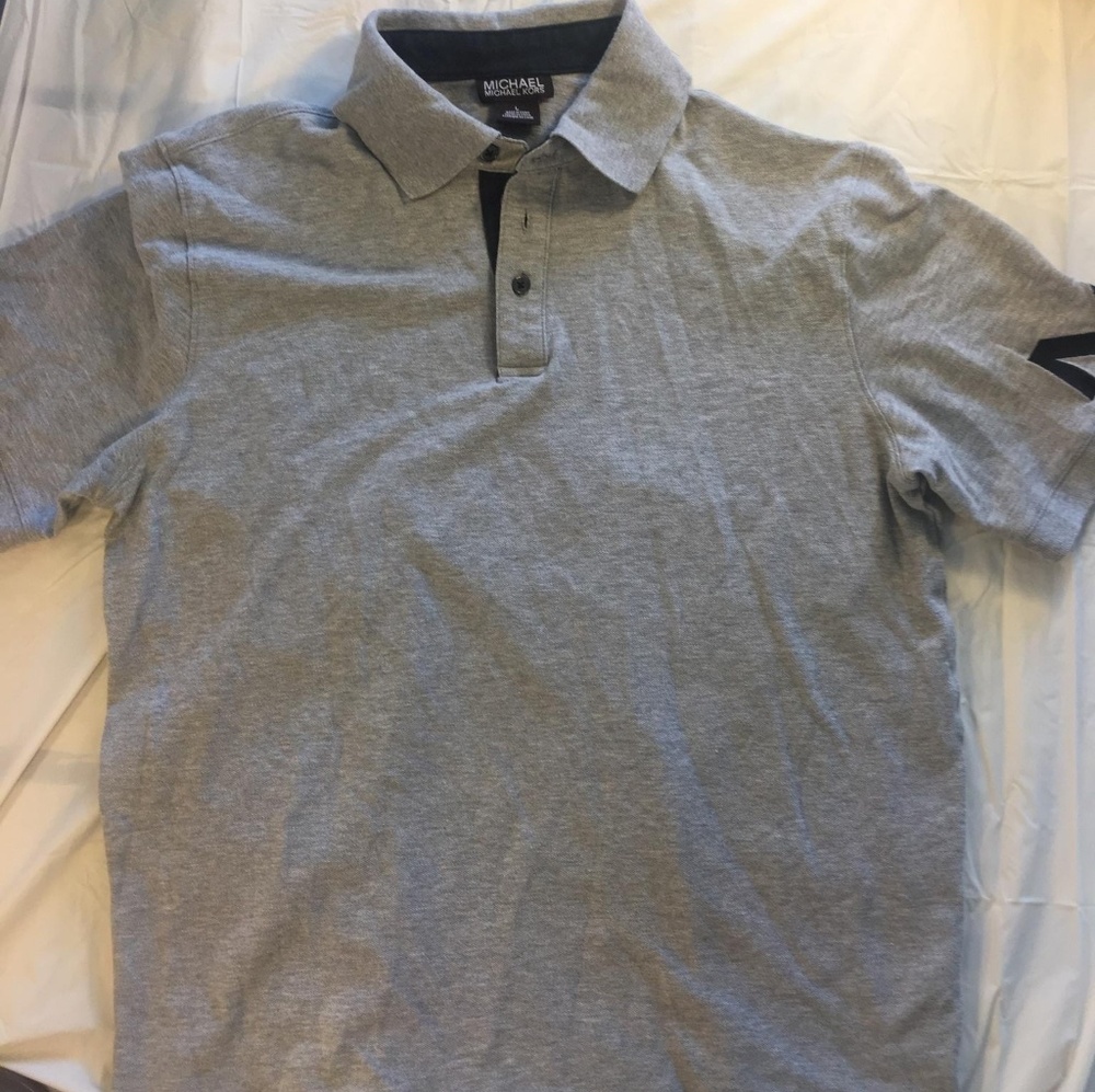 Grey Michael Kors collared T-shirt
